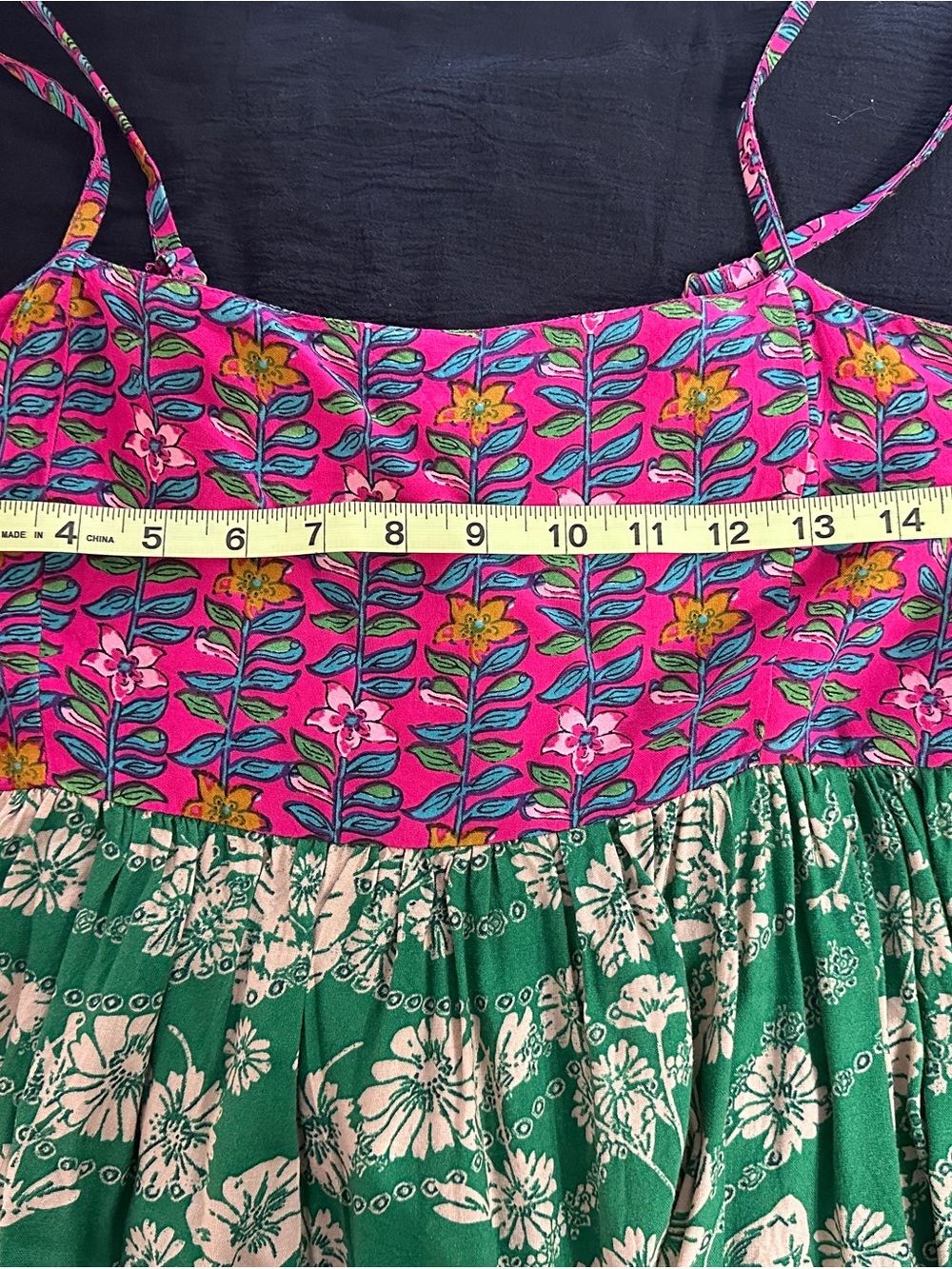 NATURAL LIFE Pink and Green Blocked Floral Mini Dress - Picture 4 of 4